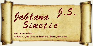 Jablana Simetić vizit kartica